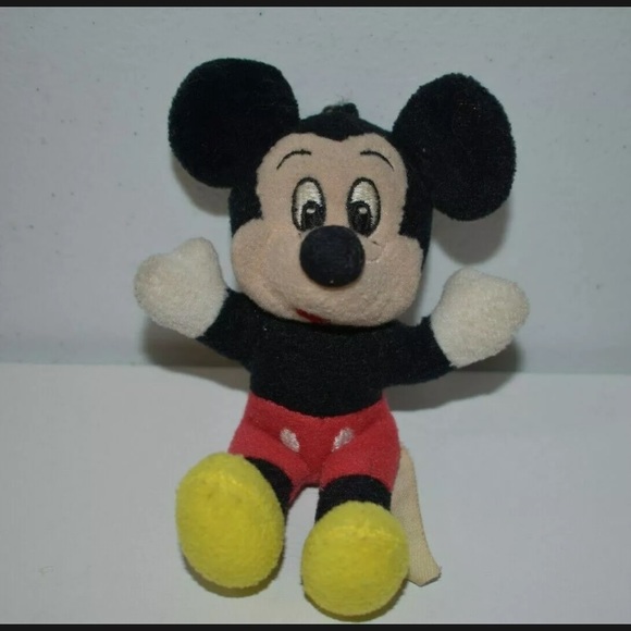 Vintage Disney Mickey Mouse Plush Keychain Disneyland Walt Disney World - Picture 1 of 6